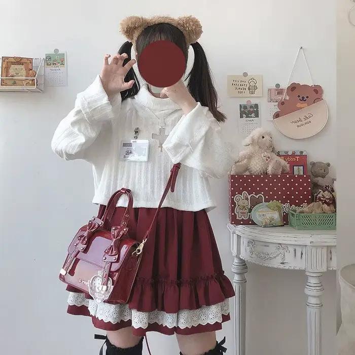 Kawaii dentelle Lolita jupe femmes Y2K Harajuku Mini jupe plissée décontractée Vintage à volants Patchwork taille douce fille Streetwear jupes