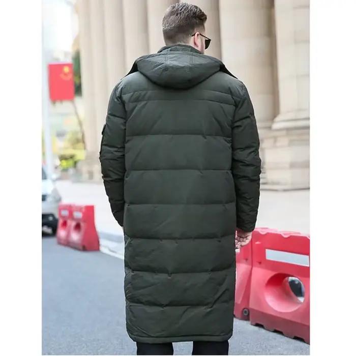 Doudoune blanche Extra longue pour homme, manteau épais Cargo noir à capuche, chaud, grande taille 6XL 7XL 8X 9XL 10XL, hiver 2023 86%