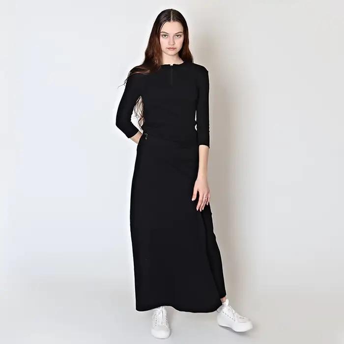 Ensemble chemise et jupe pour femme en coton avec fermeture éclair