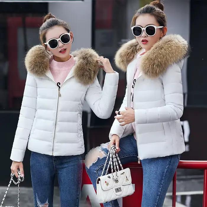 Manteau d'hiver pour femme, parka en duvet et coton, mode automne-hiver, parka à capuche courte, épaisse et chaude, veste décontractée ample pour femme
