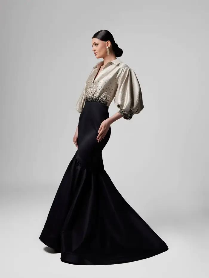 Jupe longue sirène noire élégante