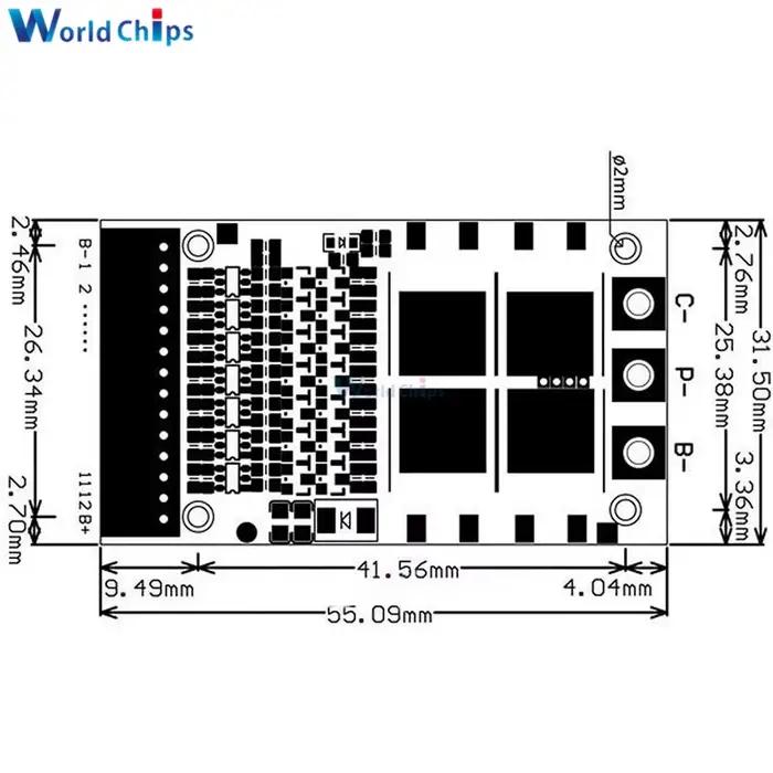 BMS 6S 7S 8S 9S 10S 11S 12S 13S 25A 4.2V Lithium Li-ion Lifepo4 carte de Protection de Charge de batterie Lifepo4 Pack BMS PCB PCM
