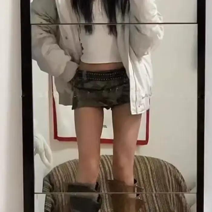 Mini-jupe camouflage Y2K américaine pour femme