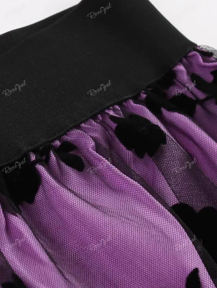 Jupes en maille à motifs floraux pour femmes