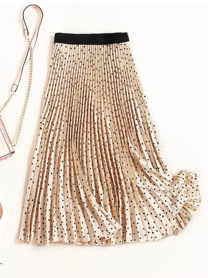 Jupe plissée en velours pour femme