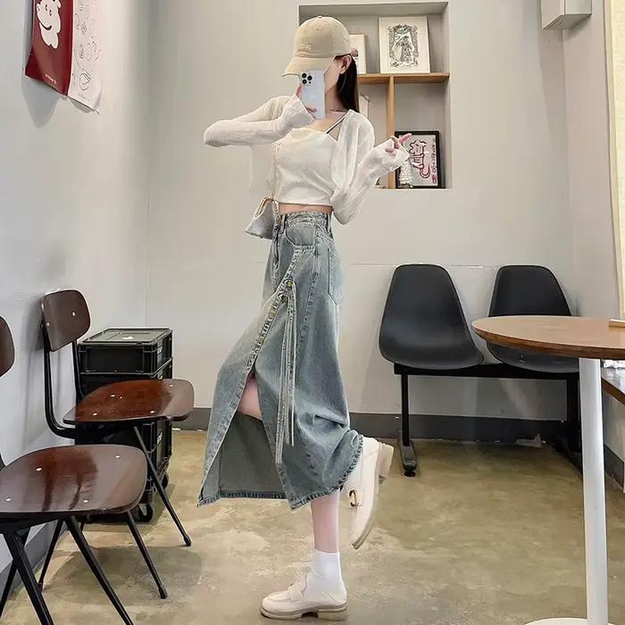 Nouvelle jupe en jean chinoise pour femme