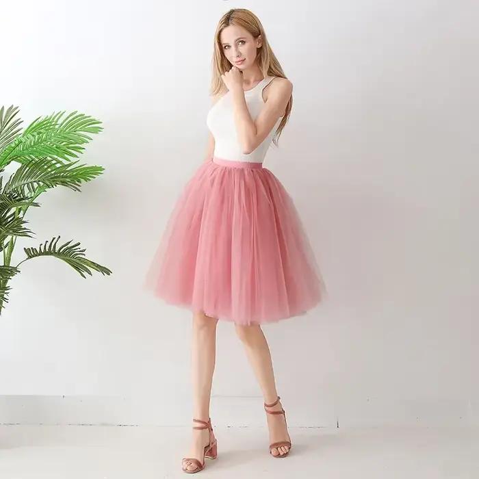 Demi-jupe en Tulle taille haute