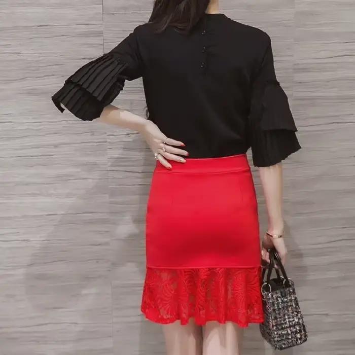 Jupe élastique taille haute pour femme