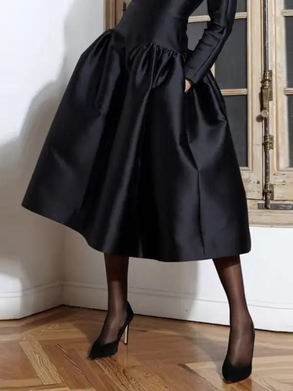 Robe longue noire Simple pour femmes