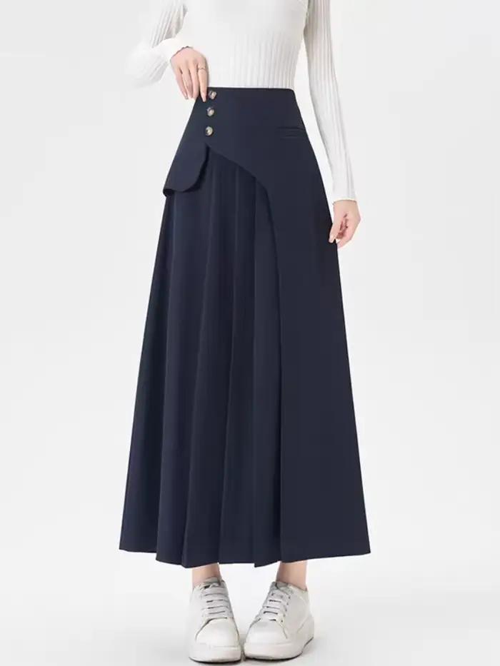 Jupes mi-longues grises pour femmes