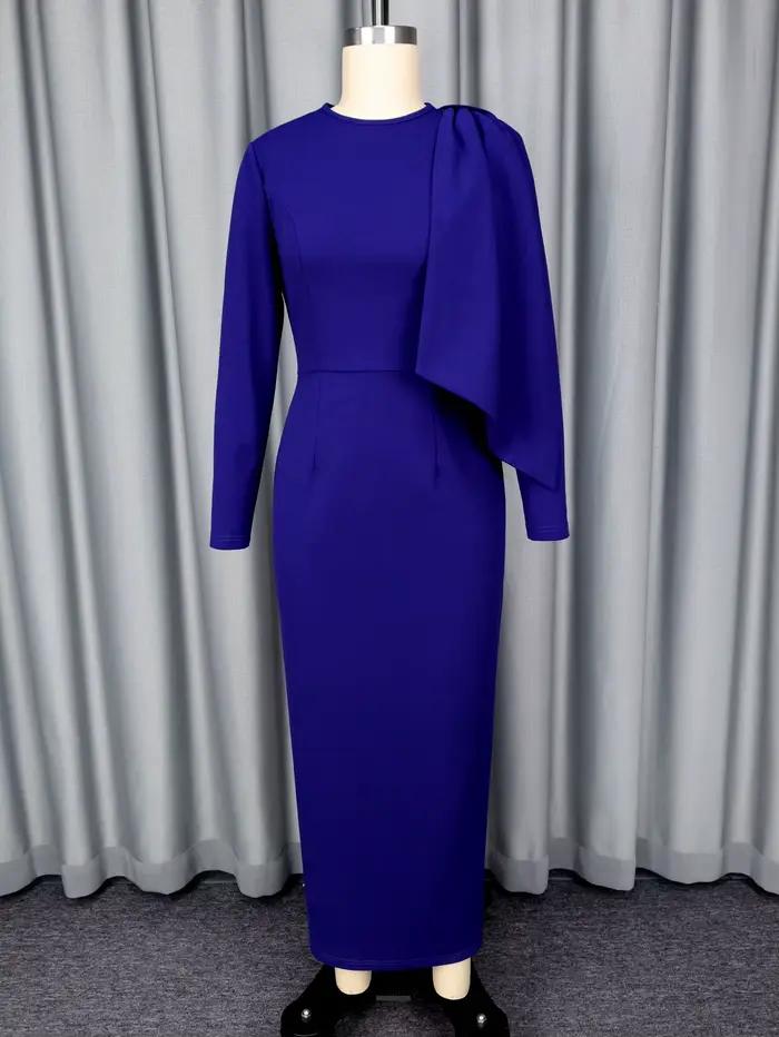 Robe Maxi à manches longues avec nœud pour femme