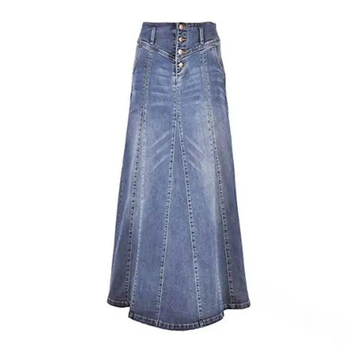 Jupe en jean Vintage taille haute pour femmes