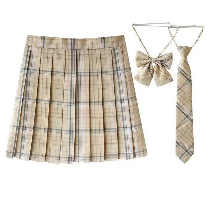 Nouvelle Jupe plissée pour femmes Mini jupes école japonaise taille haute Kawaii mignon gris
