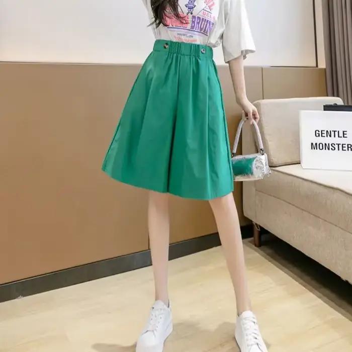 Bermuda demi-jupe pantalon court femme genou longueur Shorts pour femmes mi Culotte élégant chaud élasticité mode vêtements 2025 pas cher