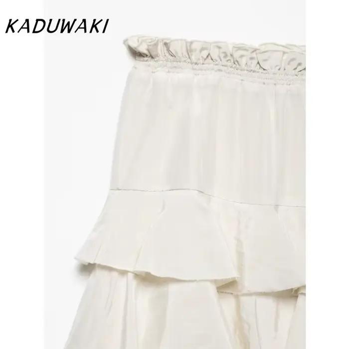 KADUWAKI jupe Midi à volants femmes Vintage