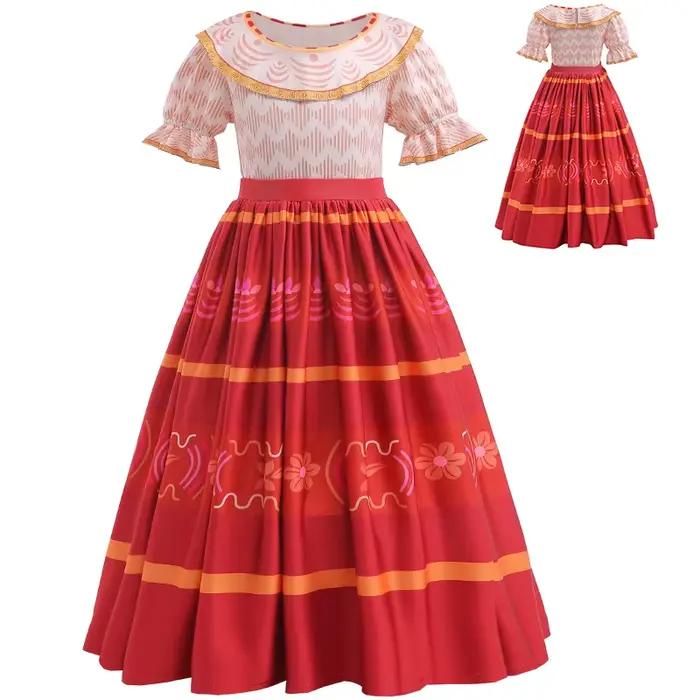 Robe d'été pour enfants de 3 à 12 ans, robe décontractée à manches courtes pour filles, robe en coton imprimée, robe de princesse pour fête d'anniversaire