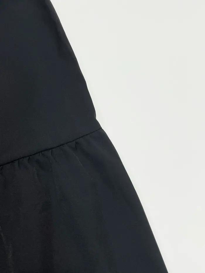 Jupe à ourlet à volants pour femmes trapèze taille haute uni décontractée et polyvalente pour tenues quotidiennes occassions spéciales