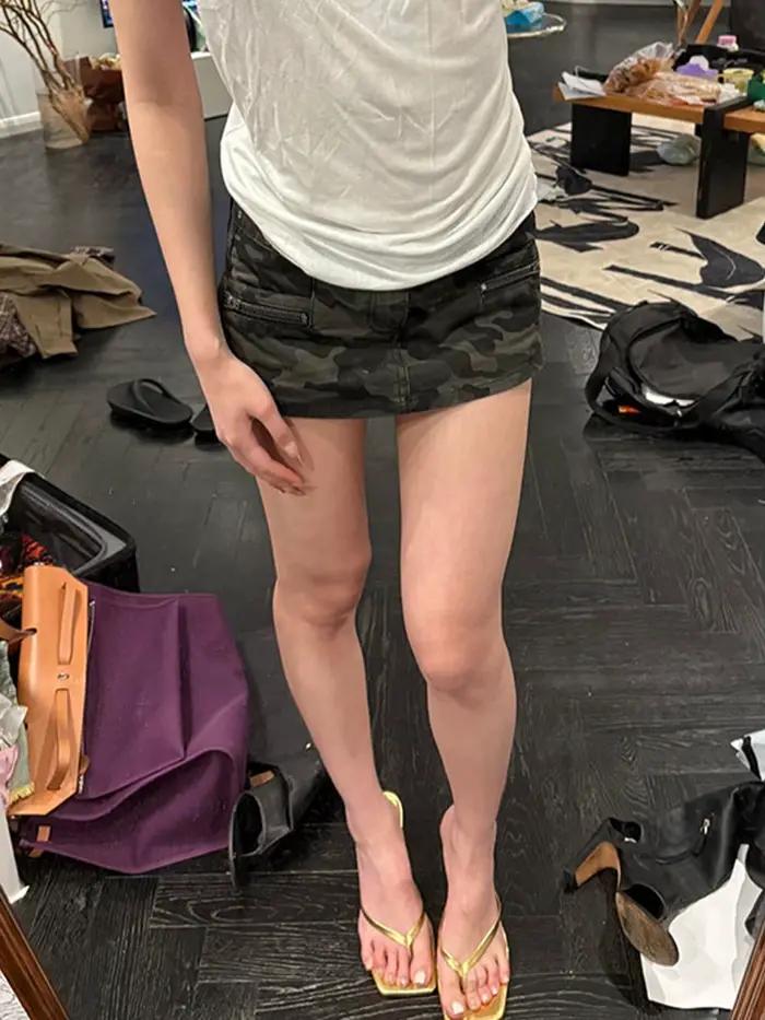 Mini jupe en jean de Camouflage pour femmes