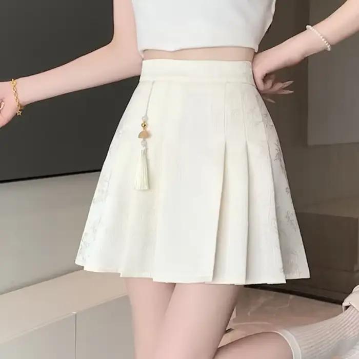 Jupe Jacquard de Style Chinois pour Femme