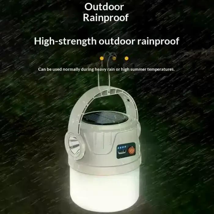 Lumière de Camping longue Endurance à énergie solaire, Supports de charge de Type C, lumière de tente Portable d'extérieur, crochet de lumière de secours