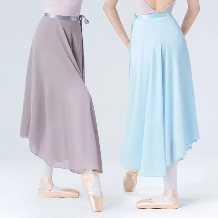 Jupe de Ballet pour adultes, jupe de danse portefeuille, jupe de Style Tutu en mousseline de soie pour classe de Ballet, jupe d'entraînement pour femmes
