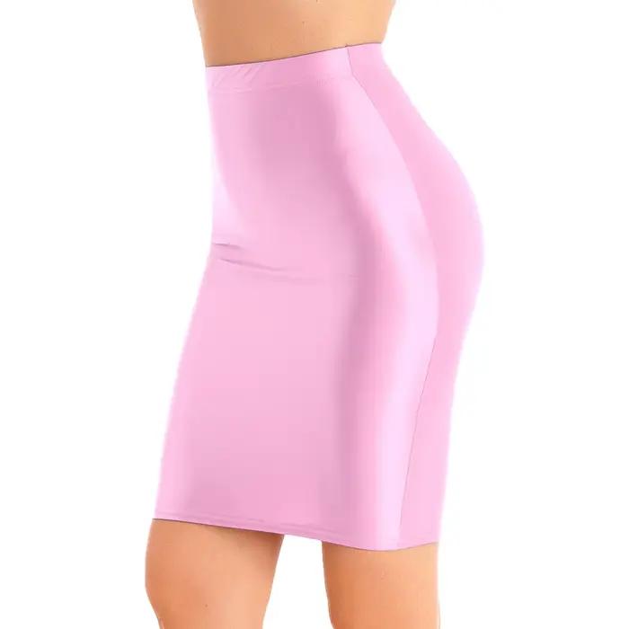 Mini jupe crayon taille haute pour femmes