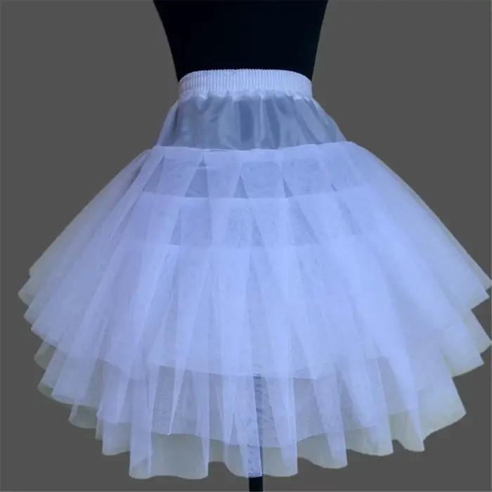 Jupe courte vintage polyester 3 couches organza bouffante sous-jupe rockabilly swing cosplay pour femmes