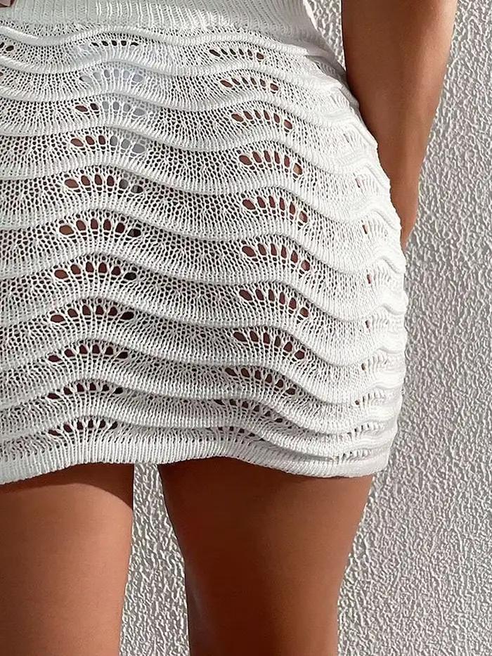 Mini-jupe en crochet pour femme