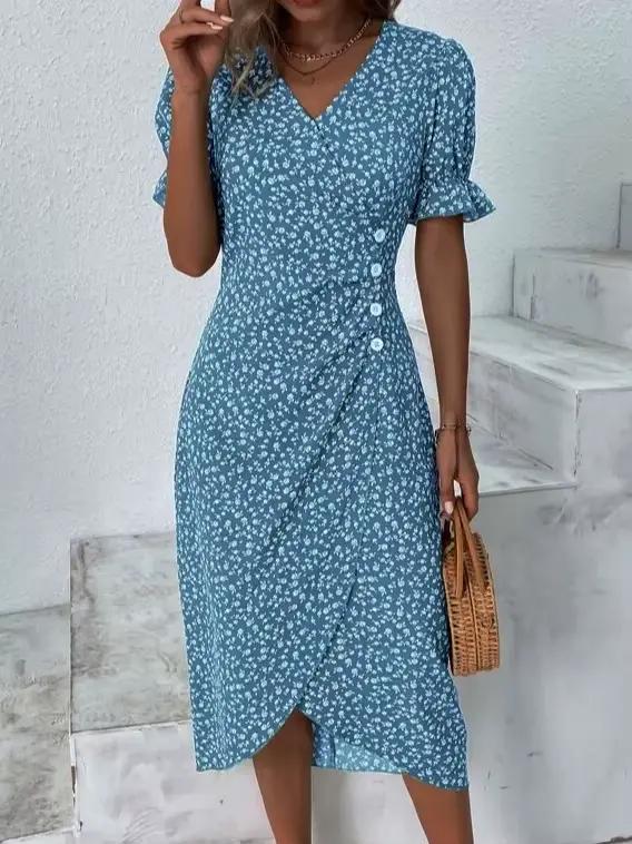 Jupe mi-longue à imprimé floral pour femme