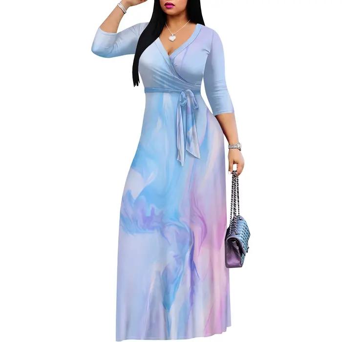 Robe longue pour femme dégradé décontracté