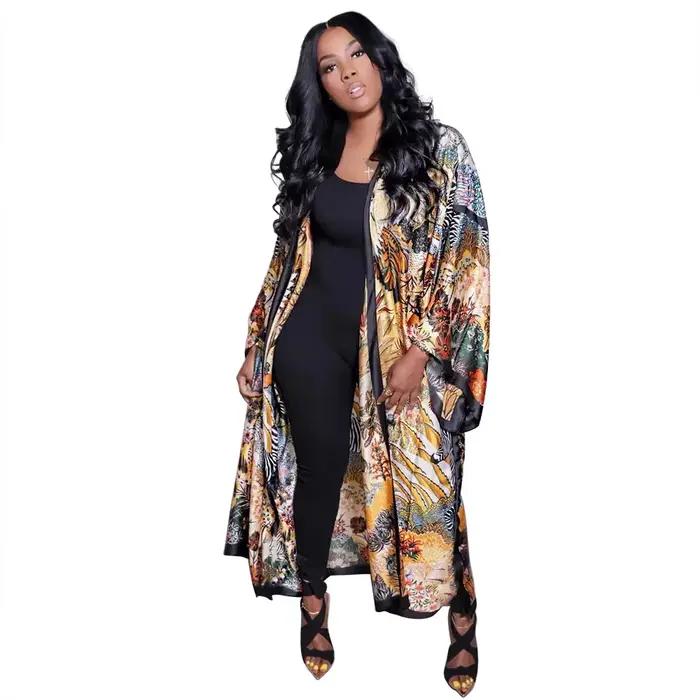 Mode japonais Kimono traditionnel femmes Long Cardigan Blouse chemise Kimono femme robe robes africaines pour les femmes