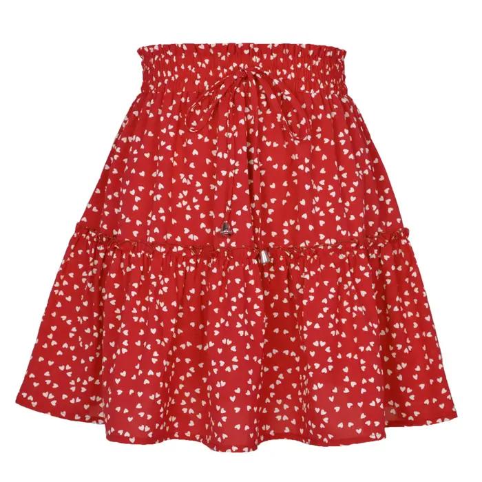 Jupes florales taille haute A-Line pour femmes, jupes d'été décontractées pour femmes, mode chic, lacets doux, belle, nouveau, 2025