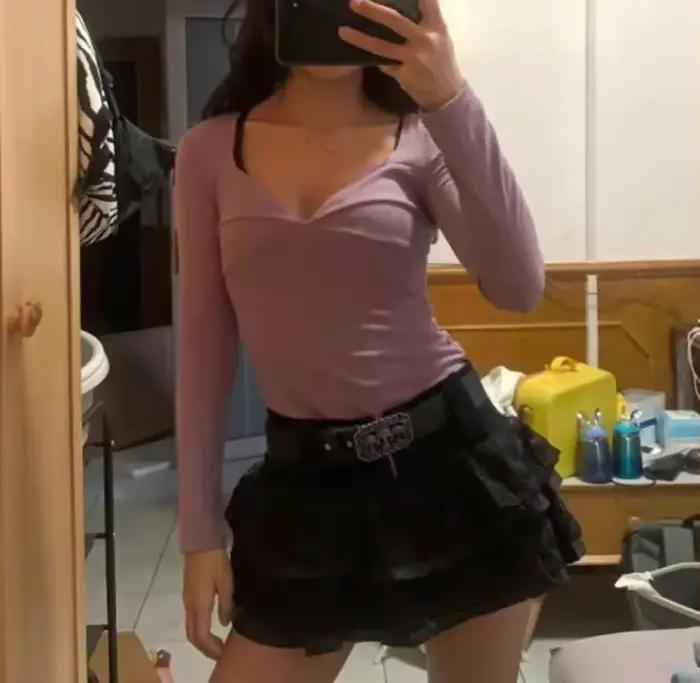 Mini jupe noire pour femme avec ceinture