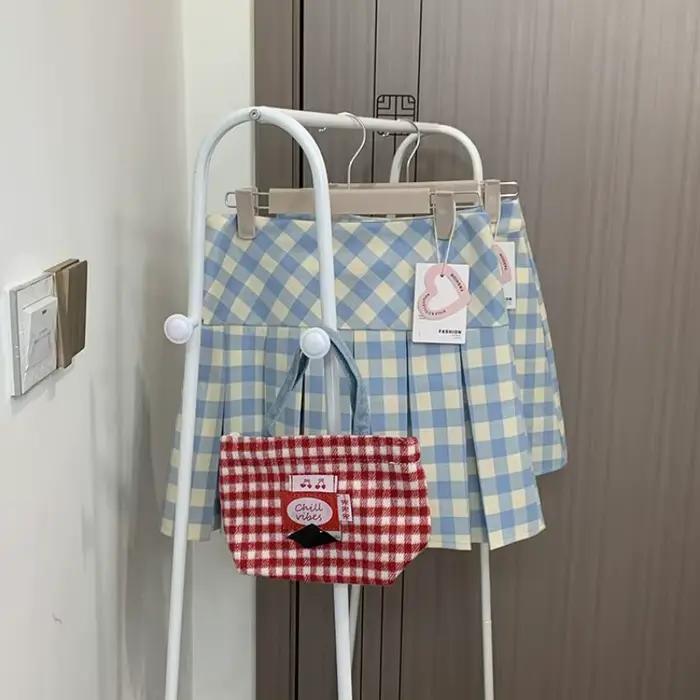 Mini jupe à carreaux japonaise pour femmes