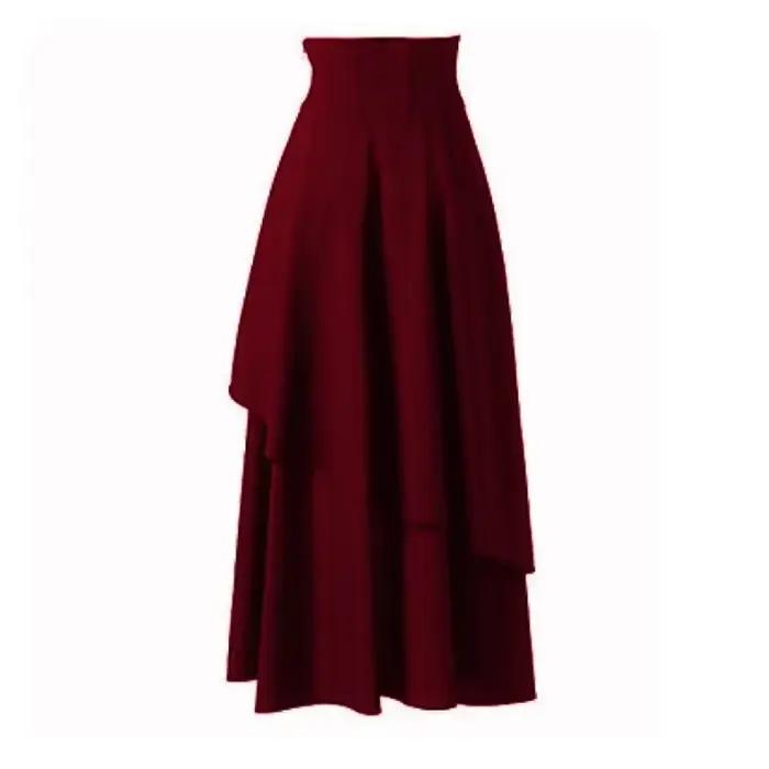Mode femmes jupes irrégulières longue Steampunk gothique vêtements Vintage soirée coton tempérament 2025 femme jupe noir