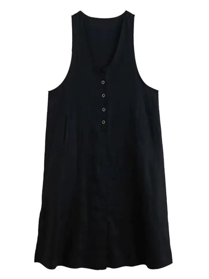 Robe en fibre de lin de coton pour femme