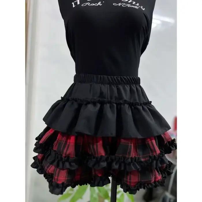 Demi-jupe citrouille taille haute Style Punk