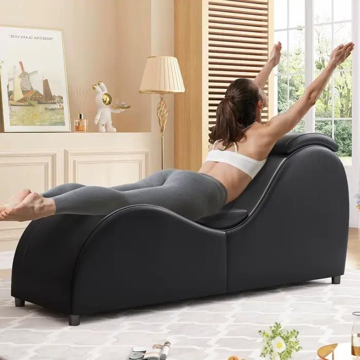 Chaise longue de yoga ergonomique incurvée de 60 pouces pour adultes, idéale pour les étirements, la relaxation, les exercices en intérieur et le repos quotidien