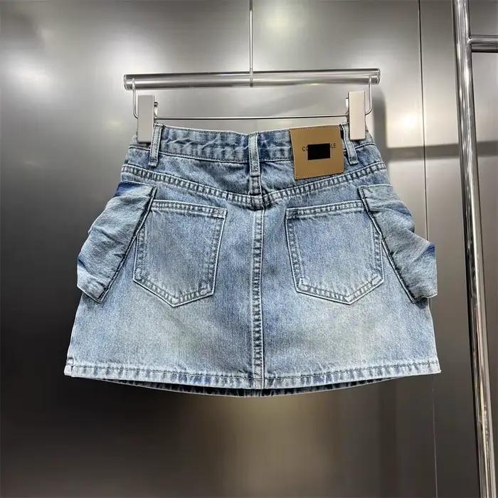 Jupe courte en jean 3D à nœud pour femme