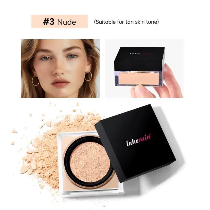 Poudre de cuisson et de réglage ample imperméable, longue durée, contrôle de l'huile, poudre de réglage mate, éclaircissante naturelle, cosmétiques pour le visage