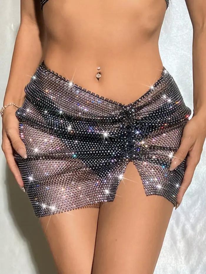 Jupe résille à strass pour femmes