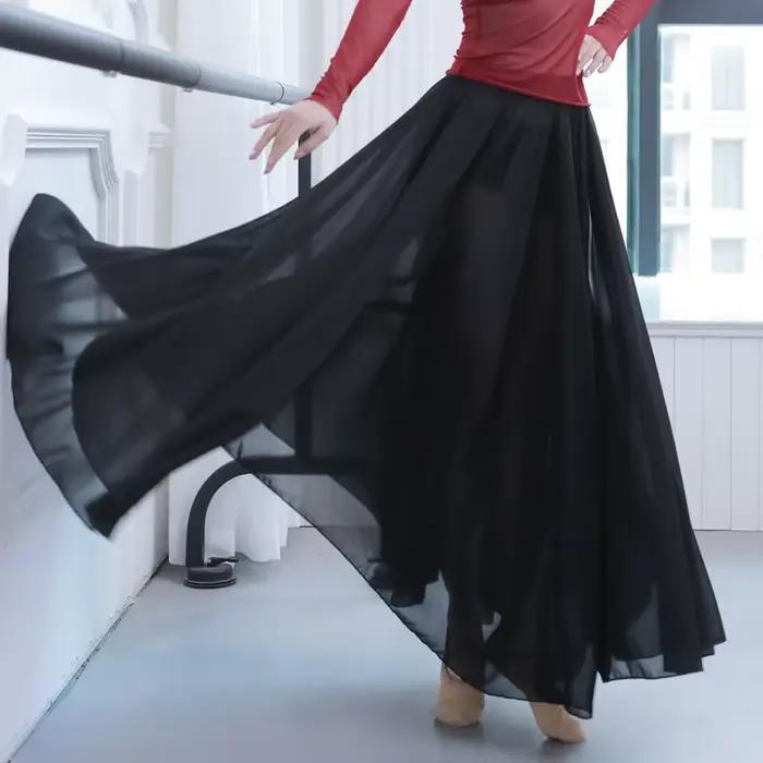 Jupe longue en mousseline de soie pour femmes