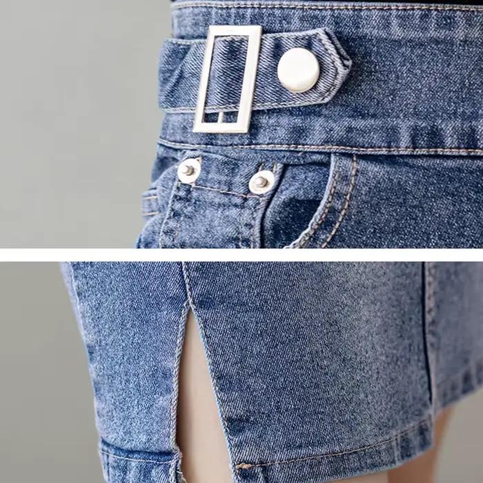 Automne 2025 grande taille Jupe pour femmes taille haute grande taille fente noir ou bleu jean jupes mode coréenne mince Jupe Femme
