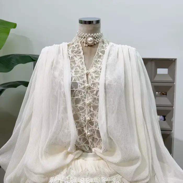 Jupe Trapèze Élégante IEQJ en Polyester Bouffante Style Chinois pour Femmes Occasions Spéciales Printemps