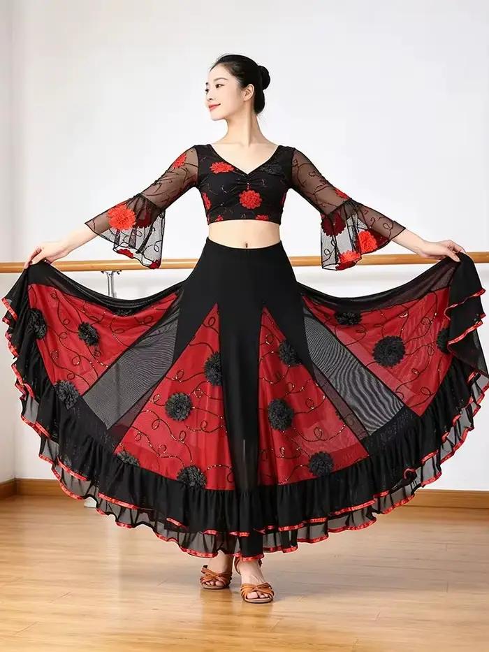 Jupe de danse flamenco élégante pour femme
