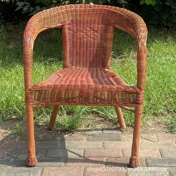 Chaise en rotin confortable, fauteuil d'extérieur, salon, chaises à dossier esthétique, fauteuils décoratifs Vintage, meubles en rotin