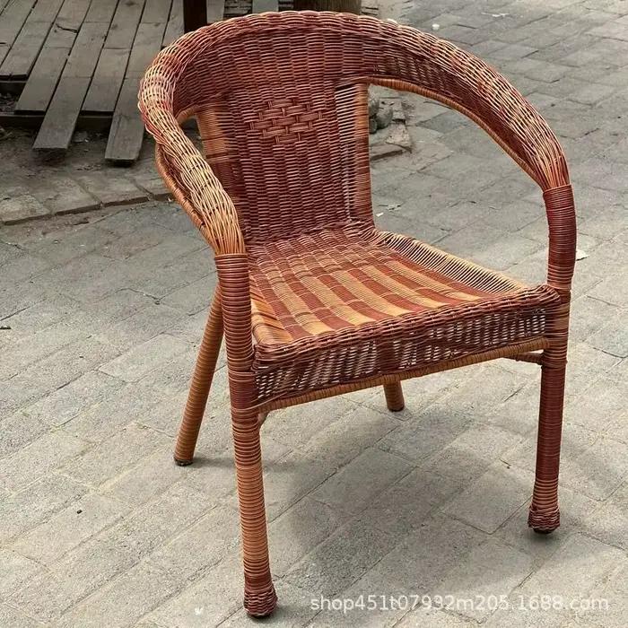 Chaise en rotin confortable, fauteuil d'extérieur, salon, chaises à dossier esthétique, fauteuils décoratifs Vintage, meubles en rotin