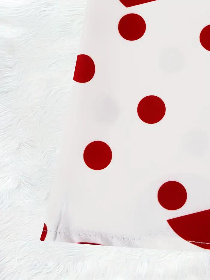 Jupe à pois rouge et blanc pour femme