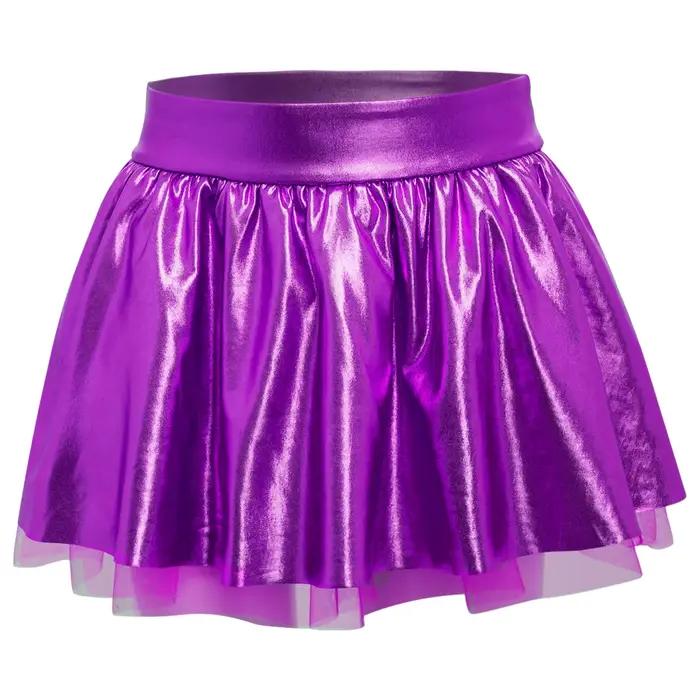 Jupe tutu métallique à taille élastique pour filles