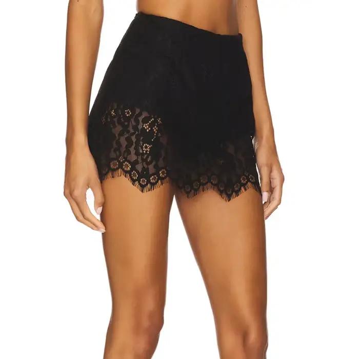 Y2k – jupe en dentelle noire pour femmes